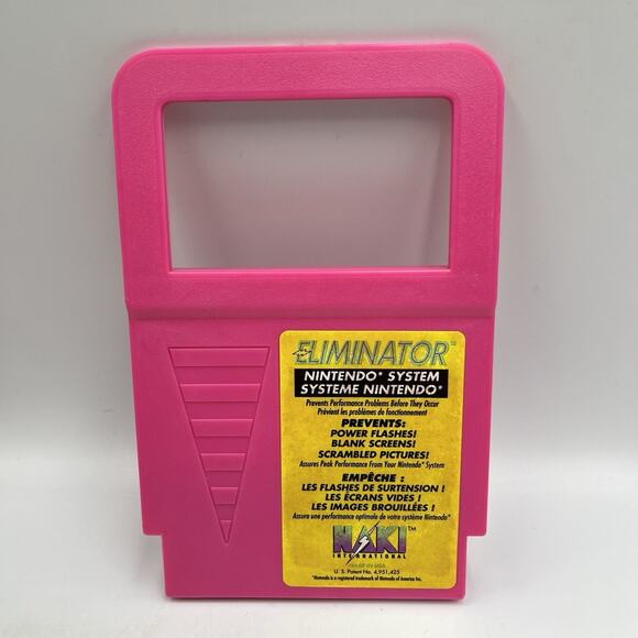 Vintage Nintendo NES The Eliminator Nintendo System Cleaner Cartridge Pink NAKI - Picture 1 of 5